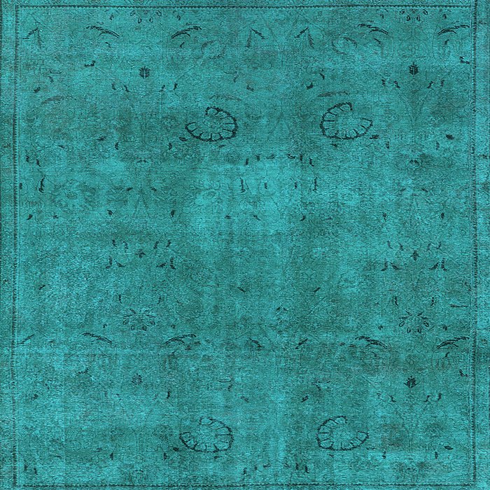 Square Machine Washable Oriental Light Blue Industrial Rug, wshurb465lblu