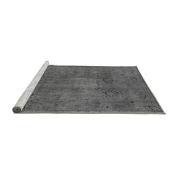 Sideview of Machine Washable Oriental Gray Industrial Rug, wshurb465gry
