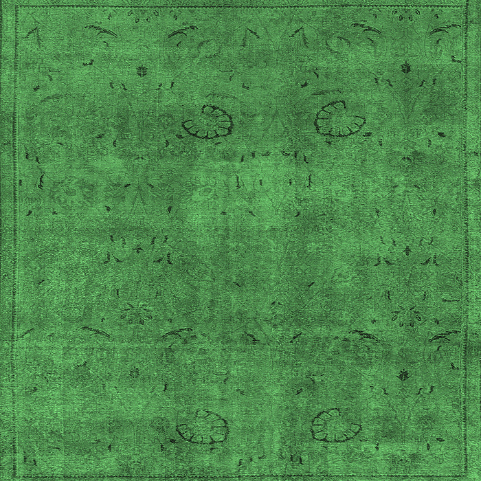 Square Machine Washable Oriental Emerald Green Industrial Area Rugs, wshurb465emgrn