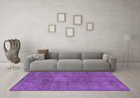 Machine Washable Oriental Purple Industrial Rug, wshurb465pur