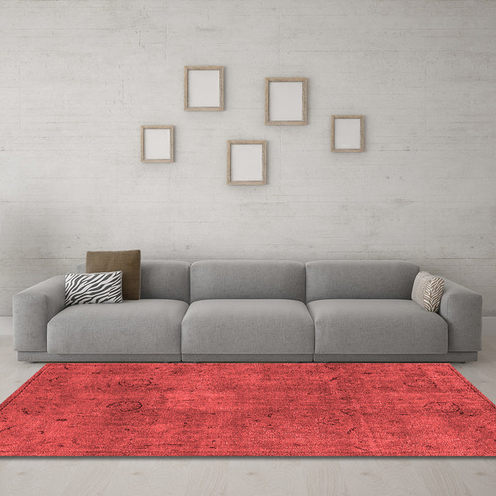 Industrial Red Washable Rugs
