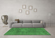 Machine Washable Oriental Emerald Green Industrial Area Rugs in a Living Room,, wshurb465emgrn