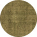 Round Oriental Brown Industrial Rug, urb465brn