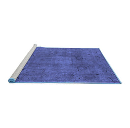 Sideview of Machine Washable Oriental Blue Industrial Rug, wshurb465blu