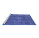 Sideview of Machine Washable Oriental Blue Industrial Rug, wshurb465blu