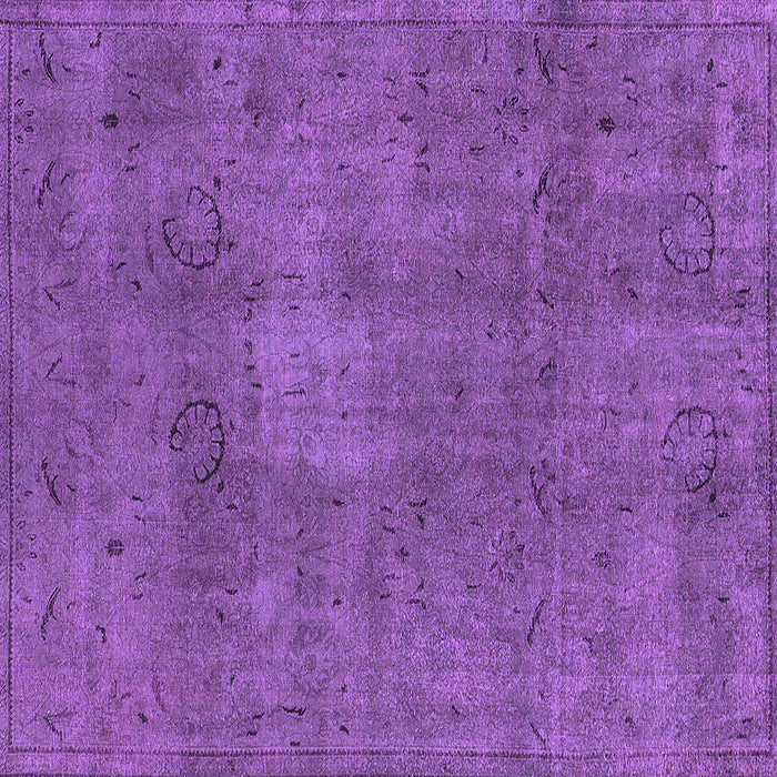 Square Machine Washable Oriental Purple Industrial Area Rugs, wshurb465pur