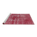 Sideview of Machine Washable Industrial Modern Crimson Red Rug, wshurb466