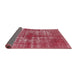 Sideview of Mid-Century Modern Crimson Red Persian Rug, urb466