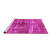 Sideview of Machine Washable Persian Pink Bohemian Rug, wshurb466pnk