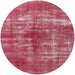 Round Mid-Century Modern Crimson Red Persian Rug, urb466