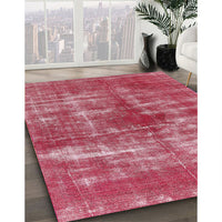 Mid-Century Modern Crimson Red Persian Rug, urb466