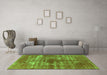 Machine Washable Persian Green Bohemian Area Rugs in a Living Room,, wshurb466grn