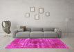 Machine Washable Persian Pink Bohemian Rug in a Living Room, wshurb466pnk