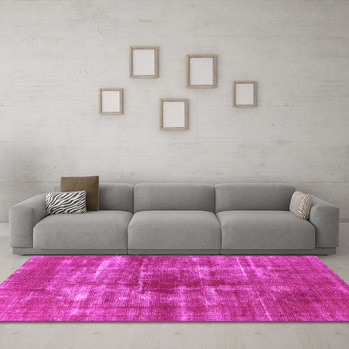 Machine Washable Persian Pink Bohemian Rug in a Living Room, wshurb466pnk