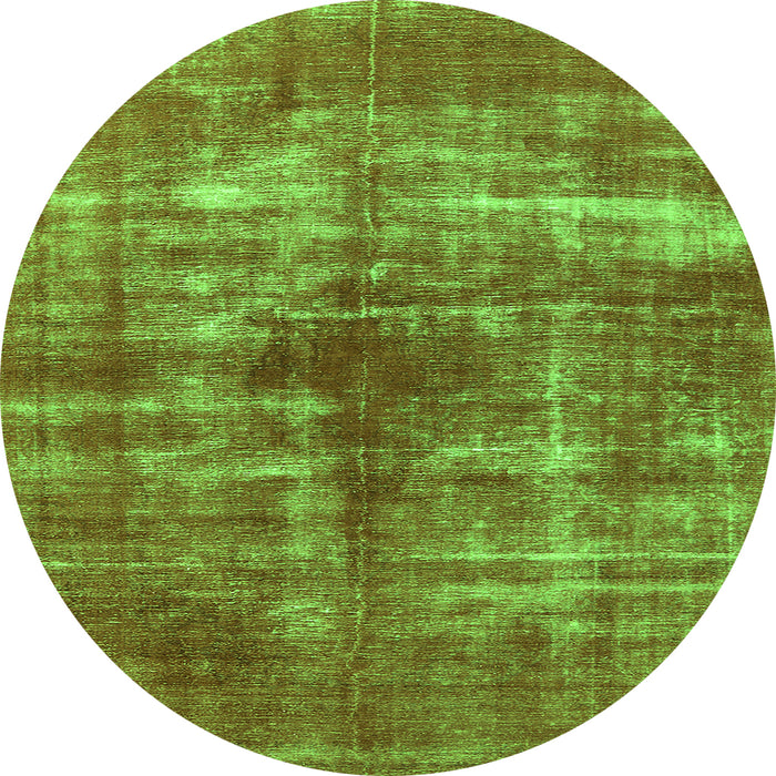 Round Machine Washable Persian Green Bohemian Area Rugs, wshurb466grn