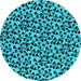 Round Oriental Turquoise Industrial Rug, urb467turq