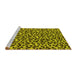 Sideview of Machine Washable Oriental Yellow Industrial Rug, wshurb467yw