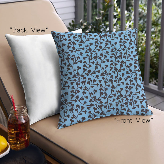 Front View of Mid-Century Modern Urban Square Dark Slate Blue Throw Pillow, 18 inch by 18 inch, pwurb467
