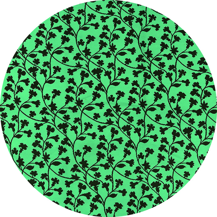 Round Oriental Green Industrial Rug, urb467grn