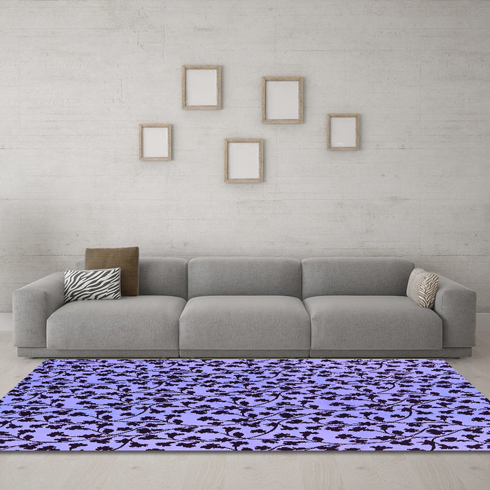 Machine Washable Oriental Purple Industrial Area Rugs in a Living Room, wshurb467pur