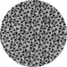 Round Machine Washable Oriental Gray Industrial Rug, wshurb467gry