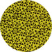 Round Machine Washable Oriental Yellow Industrial Rug, wshurb467yw