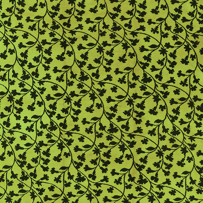 Square Machine Washable Oriental Green Industrial Area Rugs, wshurb468grn