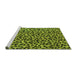 Sideview of Machine Washable Oriental Green Industrial Area Rugs, wshurb468grn