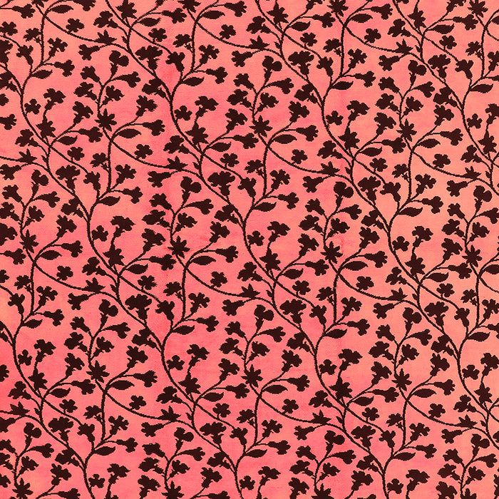 Square Machine Washable Oriental Orange Industrial Area Rugs, wshurb468org