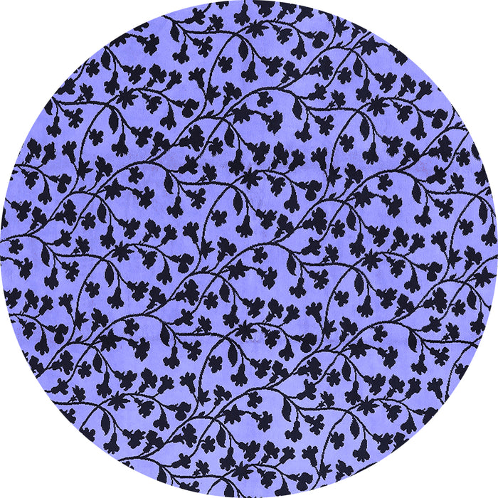 Round Oriental Blue Industrial Rug, urb468blu