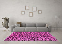 Machine Washable Oriental Pink Industrial Rug, wshurb468pnk