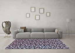 Machine Washable Oriental Light Blue Industrial Rug in a Living Room, wshurb468lblu