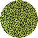 Round Oriental Green Industrial Rug, urb468grn