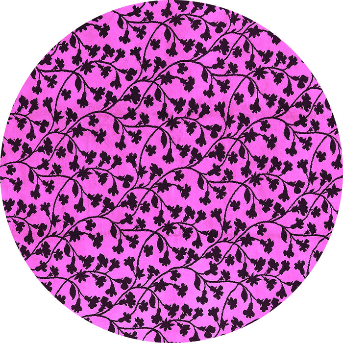 Round Oriental Purple Industrial Rug, urb468pur