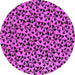 Round Oriental Purple Industrial Rug, urb468pur