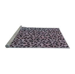 Sideview of Machine Washable Oriental Light Blue Industrial Rug, wshurb468lblu