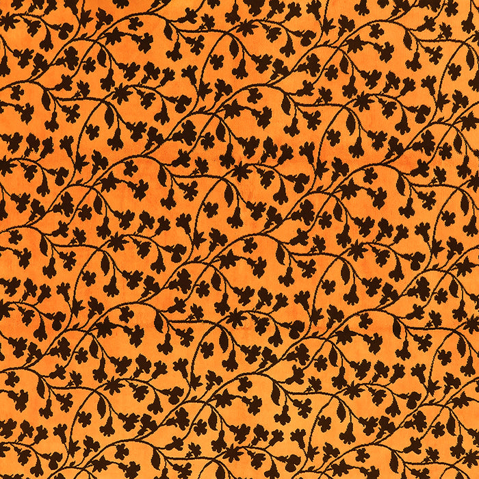 Square Machine Washable Oriental Yellow Industrial Rug, wshurb468yw