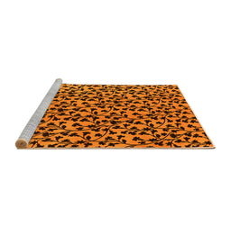 Sideview of Machine Washable Oriental Yellow Industrial Rug, wshurb468yw