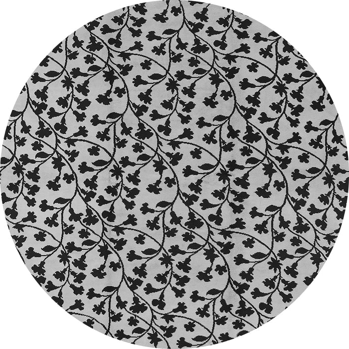 Round Oriental Gray Industrial Rug, urb468gry