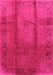 Machine Washable Oriental Pink Industrial Rug, wshurb469pnk