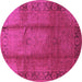 Round Oriental Purple Industrial Rug, urb469pur