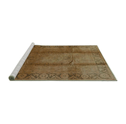 Sideview of Machine Washable Oriental Turquoise Industrial Area Rugs, wshurb469turq
