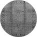 Round Oriental Gray Industrial Rug, urb469gry