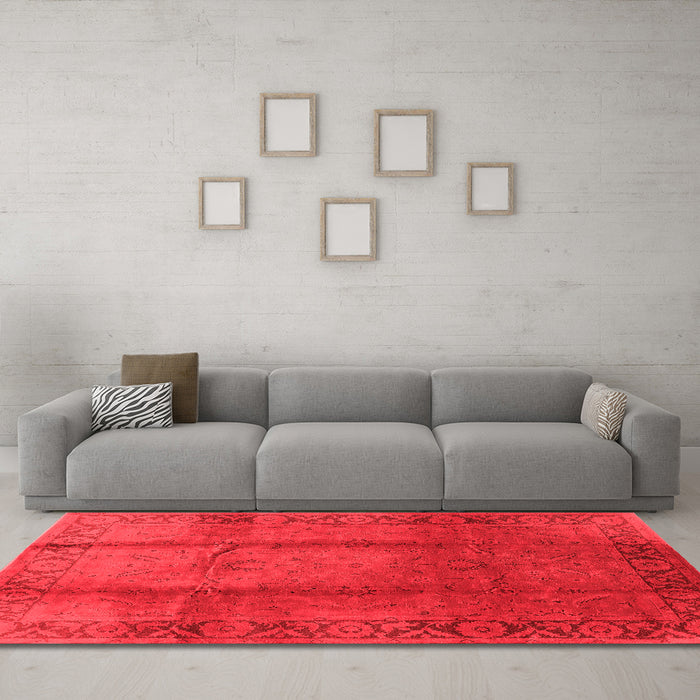 Industrial Red Washable Rugs