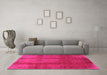 Machine Washable Oriental Pink Industrial Rug in a Living Room, wshurb469pnk