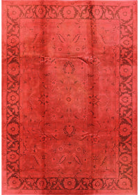 Machine Washable Industrial Modern Red Rug, wshurb469