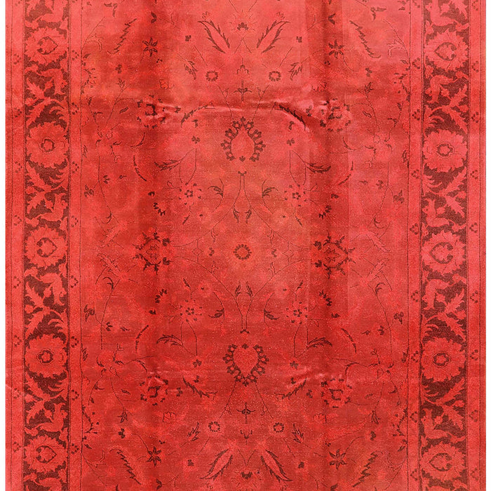 Machine Washable Industrial Modern Red Rug, wshurb469