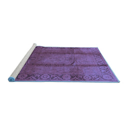 Sideview of Machine Washable Oriental Blue Industrial Rug, wshurb469blu