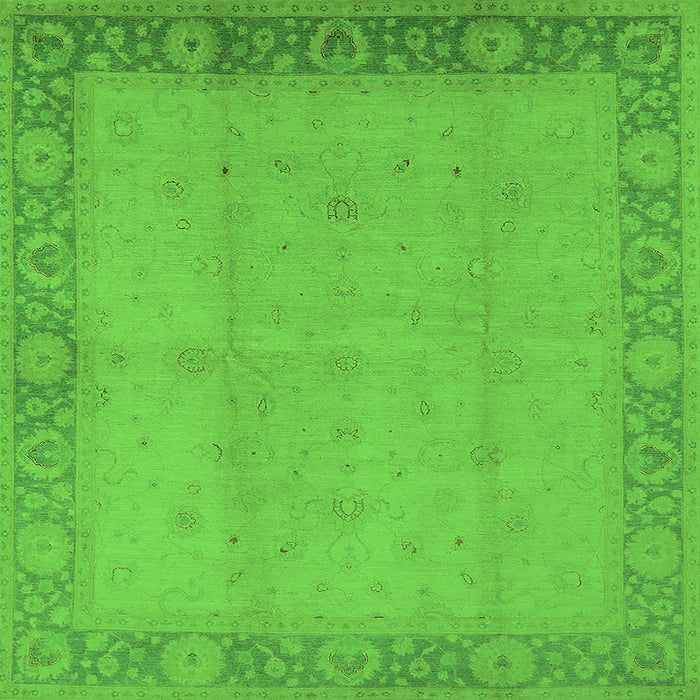 Square Oriental Green Traditional Rug, urb470grn