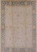 Mid-Century Modern Dark Almond Brown Oriental Rug, urb470